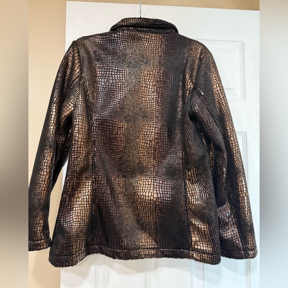Ameri Mode Metallic Textured Jacket Size S - Blac… - image 2